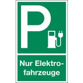 Verkehrsschild, Parkplatzschild "P - Nur Elektrofahrzeuge", Kunststoff (1 mm), 