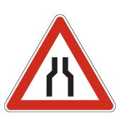 Verkehrsschild, Gefahrzeichen "Verengte Fahrbahn" [VZ 120], StVO