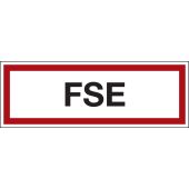 Feuerwehrzeichen Textschild "FSE", DIN 4066