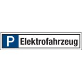 Verkehrsschild, Parkplatzschild "Elektrofahrzeug", Aluminium (2 mm), 520 x 110 mm