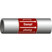 Fließrichtungspfeil  "Richtungspfeil + Durchflussstoff", Gruppe: "Dampf", DIN 2403