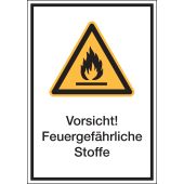 Warnzeichen "Vorsicht! Feuergefährliche Stoffe" [W021], ASR A1.3 / ISO 7010