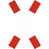 Verkehrsschild, Vorschriftszeichen "Andreaskreuz, stehend" [VZ 201-50], StVO, Aluminium (2 mm), 180 x 1350 mm