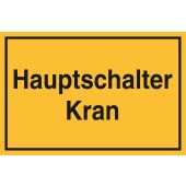 Hauptschalter Kran, gelb / schwarz, Kunststoff, 300 x 200 x 1 mm