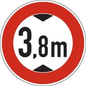 Verkehrsschild, Vorschriftszeichen "Verbot für Fahrzeuge über angegebene tatsächliche Höhe" [VZ 265], StVO, 600 mm