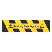 Antirutsch-Warnmarkierung mit Text: Achtung Rutschgefahr, gelb / schwarz, 610 x 150 mm