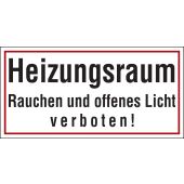 Hinweisschild "Heizungsraum", rot/schwarz