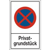 Parkverbotsschild, Verkehrsschild "Privatgrundstück" [283], Kunststoff (1 mm), 250 x 400 mm