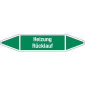 Fließrichtungspfeil "Heizung Rücklauf", DIN 2403, W108
