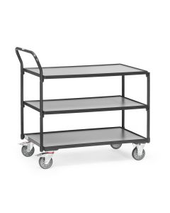 Fetra leichter Tischwagen "GREY EDITION", Schraubkonstruktion, 3 Plattformen aus Holzwerkstoffplatten, anthrazit-grau