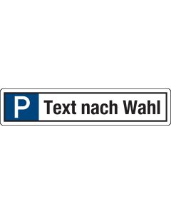 P + Wunschtext, blau, Alu, 520 x 110 x 2 mm