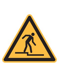 Warnzeichen "Warnung vor Abw&auml;rtsstufe" [W070], ISO 7010