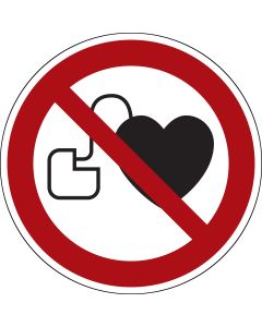 Verbotsschild "Kein Zutritt f&uuml;r Personen mit Herzschrittmacher oder implantierten Defibrillatoren" [P007], ASR A1.3 / ISO 7010