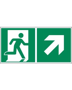 Rettungszeichen "Notausgang rechts aufw&auml;rts" [E002], LimarLite&reg;, ASR A1.3 / ISO 7010