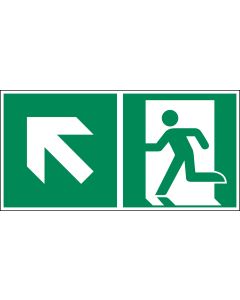 Rettungszeichen "Notausgang links aufw&auml;rts" [E001], LimarLite&reg;, ASR A1.3 / ISO 7010