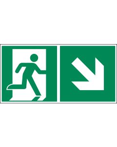 Rettungszeichen "Notausgang rechts abw&auml;rts" [E002], LimarLite&reg;, ASR A1.3 / ISO 7010