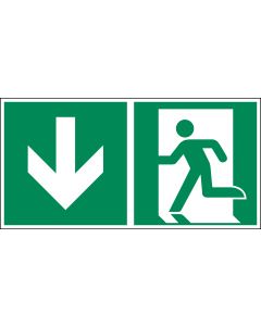 Rettungszeichen "Notausgang abw&auml;rts" [E001], LimarLite&reg;, ASR A1.3 / ISO 7010