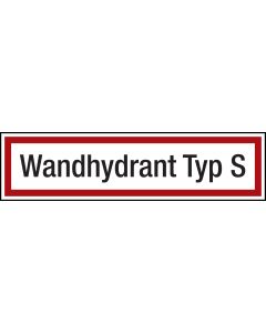 Brandschutzzeichen Zusatzschild "Wandhydrant Typ S"