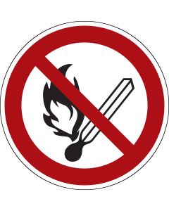 Verbotsschild "Keine offene Flamme, Feuer, offene Z&uuml;ndquelle und Rauchen verboten" [P003], ASR A1.3 / ISO 7010