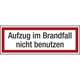 Sicherheitsaufkleber 'Aufzug Im Brandfall Nicht Benutzen' – DIN EN ISO 7010, 100x150 Mm