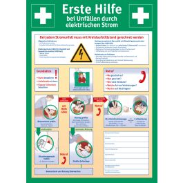 LEMAX Erste-Hilfe Aushang – 410x595mm Kunststoff, Mehrsprachig, Mit Platz Für Notrufnummern